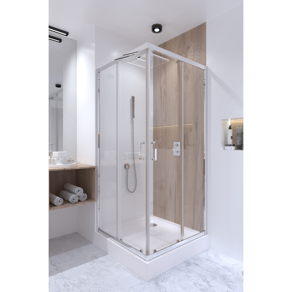 Душова кабіна Qtap Taurus CRM1099SC6 90х90 см, скло Clear 6 мм покриття CalcLess, без піддона Київ - фото 7