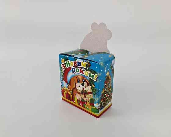Бумажная коробка для новогодних подарков  (600грм) Семья снеговиков  №210с (1 шт) Харьков
