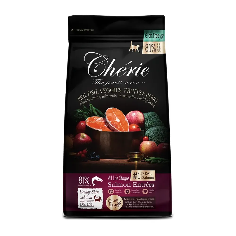 Беззерновий корм Cherie Dry Food Healthy для котів здорова шкіра та шерсть з лососем 2 кг Вінниця - фото 1