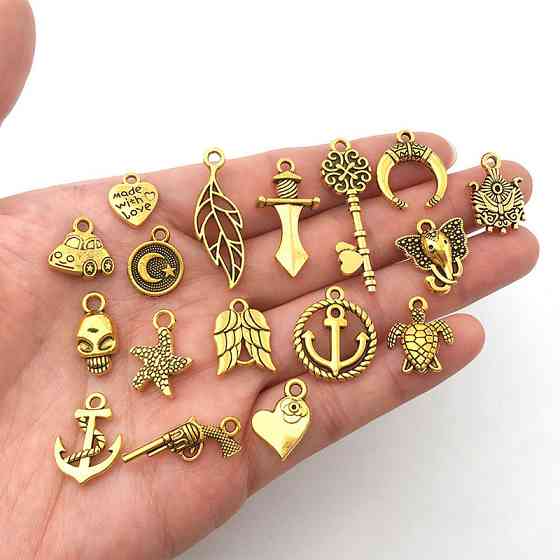 Набір золотих підвісок "Тварини" 50 шт для прикрас Київ