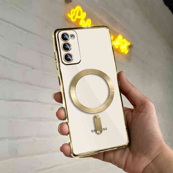 Samsung S21 FE G990 Чехол Защита камеры Магнит (золотой) Одесса