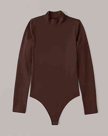 Женский теплый базовый боди с горловиной и вырезами для пальчиков микродайвинг на флисе Шоколад, 40/42 Одесса