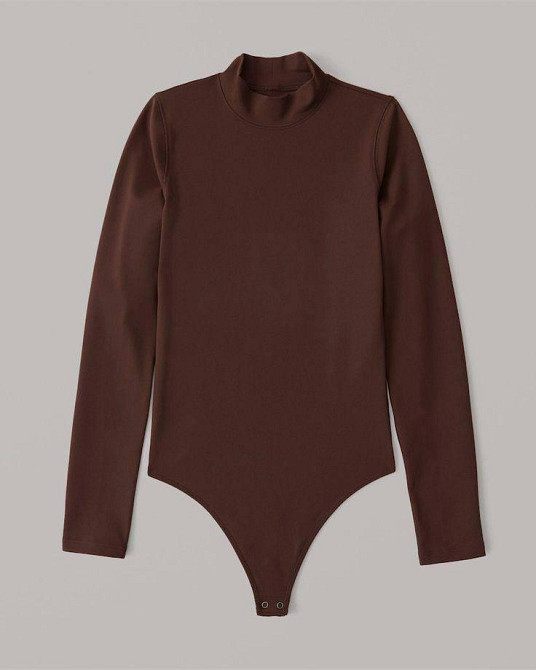 Женский теплый базовый боди с горловиной и вырезами для пальчиков микродайвинг на флисе Шоколад, 40/42 Одесса - изображение 2