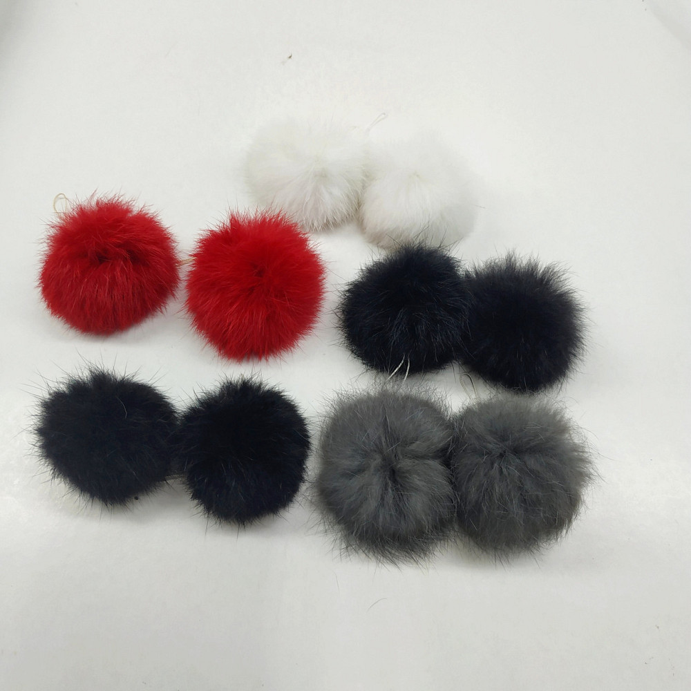 Помпон на шапку з натурального хутра кролика Червоний 7-8см Харків - фото 5