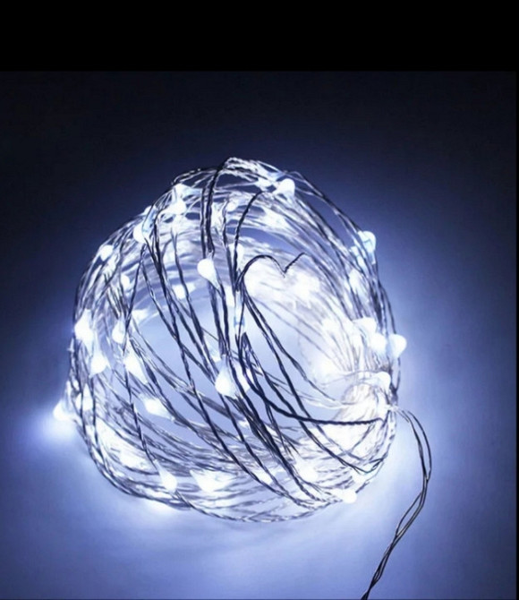 Светодиодная декоративная гирлянда Роса 100 Led 10 м белый Киев - изображение 1