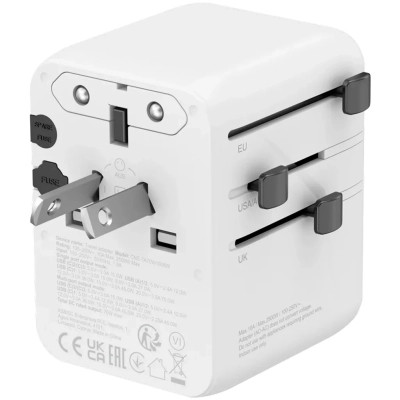 Зарядний пристрій Canyon OnTour 70 3xUSB-C + 2xUSB-A EU/UK/US/AUS 70W White (CNS-TA70W1006W) Вінниця - фото 6
