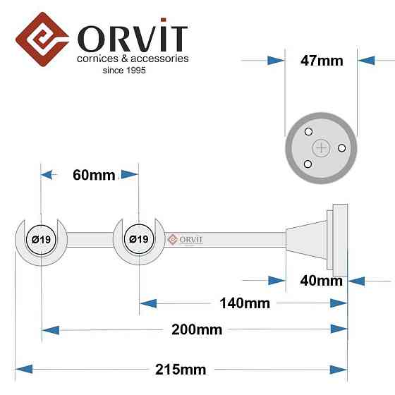 Тримач Orvit ВІДКРИТИЙ дворядний до стіни 19\19 мм АНТИК Львов