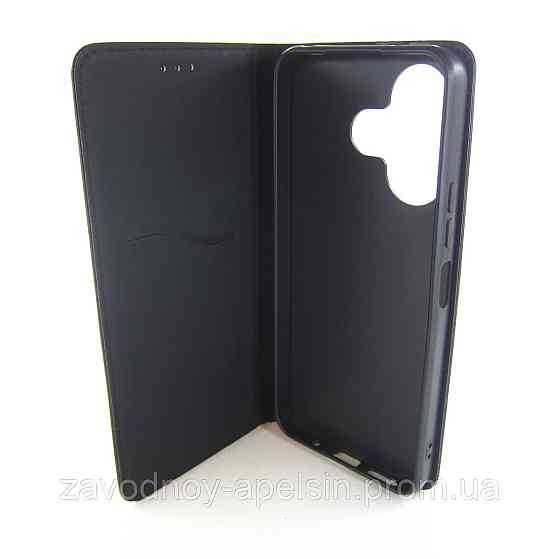 Чехол книжка Xiaomi Poco M6 4G Кожаный (черный) Одесса