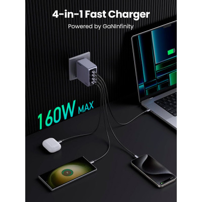 Зарядное устройство Ugreen 4xUSB 160W (3xUSB-C + USB-A) Gan Nexode Pro X763 (25877) Винница - изображение 7