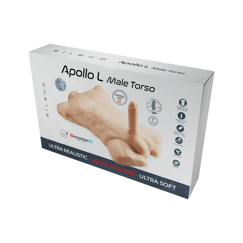Торс с фаллоимитатором на присоске SilexD Apollo L Male Torso Caramel Sex Aura Киев - изображение 8