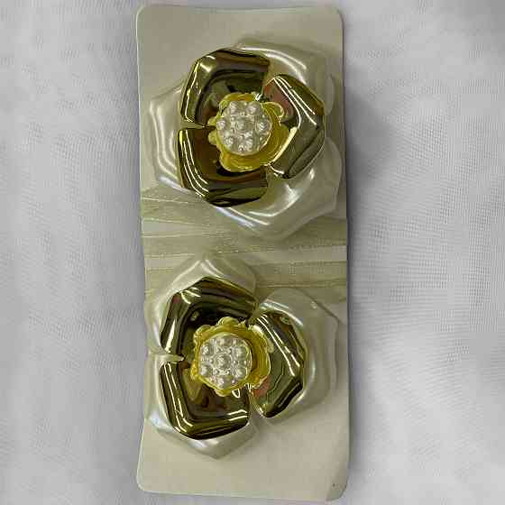 Магніти для штор і гардин Едельвейс набір 2 шт Золотистий з молочним (81-151) Київ