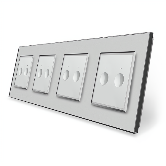 LIVOLO Сенсорний вимикач Sense 8 сенсорів (2-2-2-2) Livolo сірий скло (VL-C7FC2/FC2/FC2/FC2-8IP Коломия