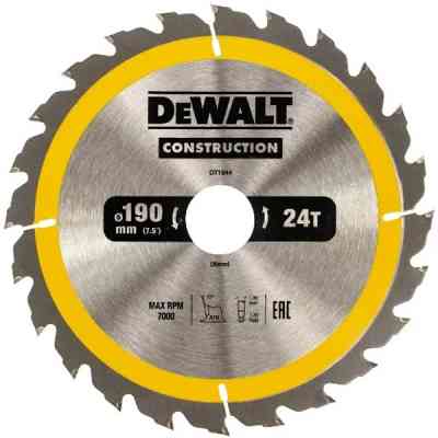 Диск пильний DeWALT CONSTRUCTION 190х30 мм, 24z (ATB), 16 градусів (DT1944) Вінниця