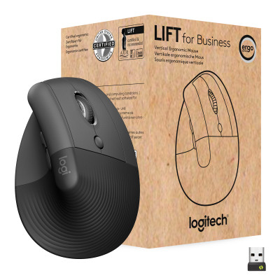 Мышка Logitech Lift Vertical Ergonomic Wireless/Bluetooth for Business Graphite (910-006494) Винница - изображение 1
