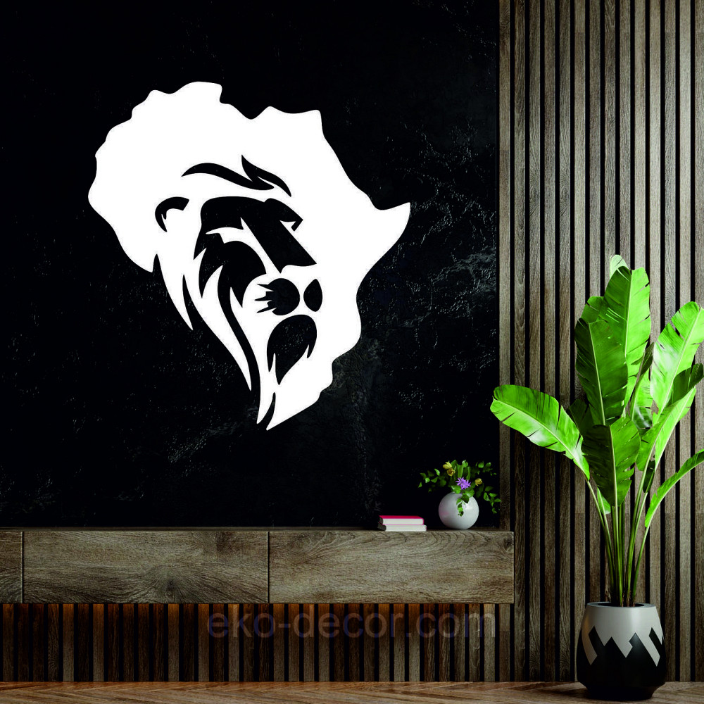 Декоративное настенное Панно «Лев - 2» Декор на стену 50*46 см, Белый Киев - изображение 2