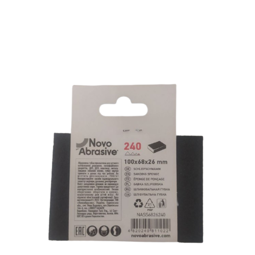 Губка шліфувальна 100*68*26мм P240 NovoAbrasive Житомир