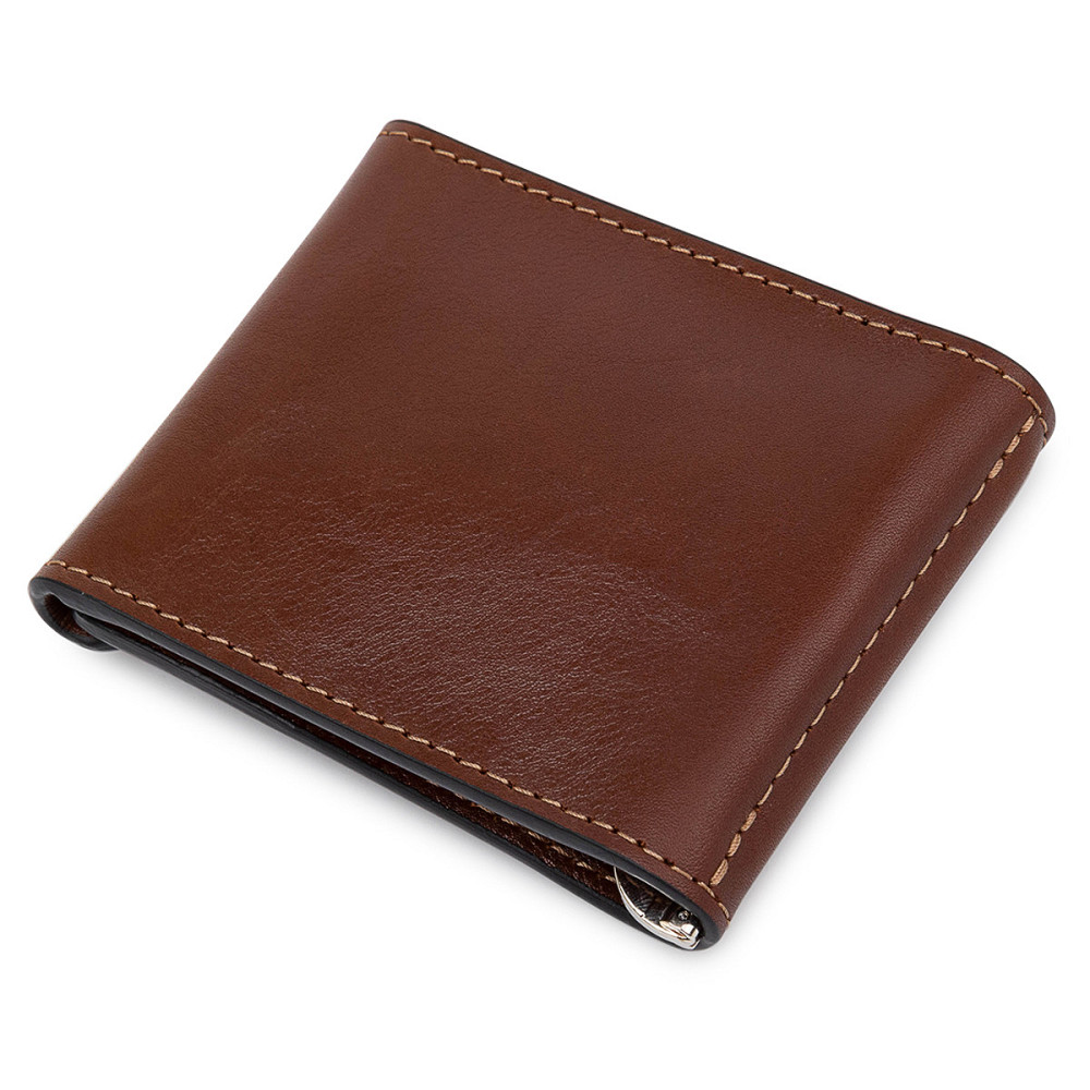 Чоловічий місткий затиск для грошей GRANDE PELLE 11522 Коричневий Київ - фото 9