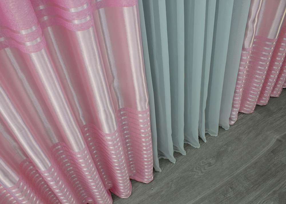 Комплект готових штор VR-Textil Софт № 1414ш Рожевий 100х270 см 2 шт (31-663) Киев - изображение 7