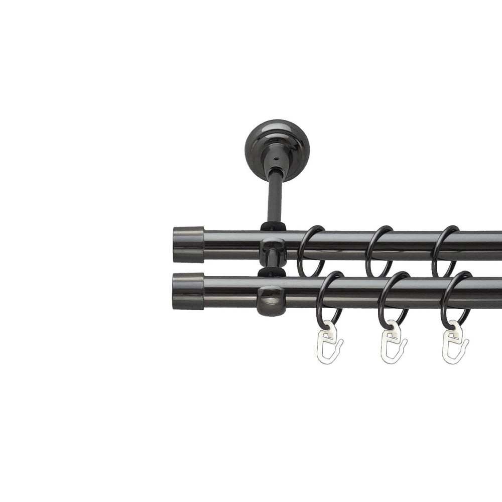 Карниз Orvit Заглушка металевий дворядний відкритий Онікс 19\19 мм 240 см (00-00014923) Львів - фото 1