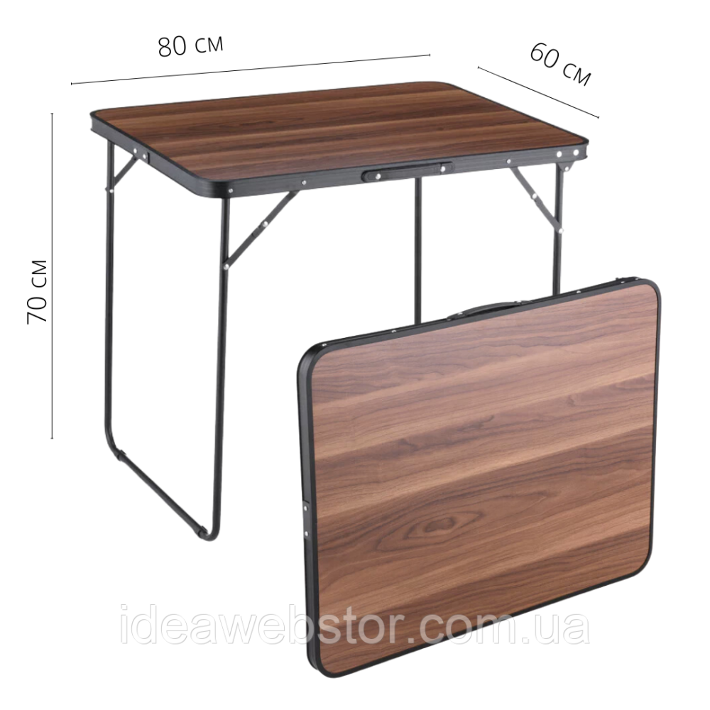 Кемпінговий стіл Outtec 80x60x70см розкладний коричневий Київ - фото 5