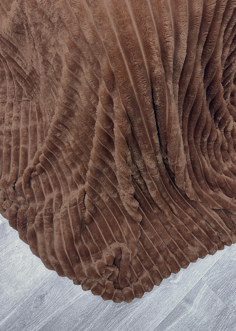 Плед-покривало смужка VIP Шарпей 200х230 см (+-10см) Коричневий (87-145) Київ - фото 8