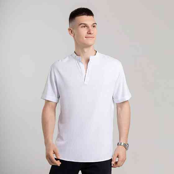 Мужская белая рубашка с коротким рукавом Pobedov Misto Киев