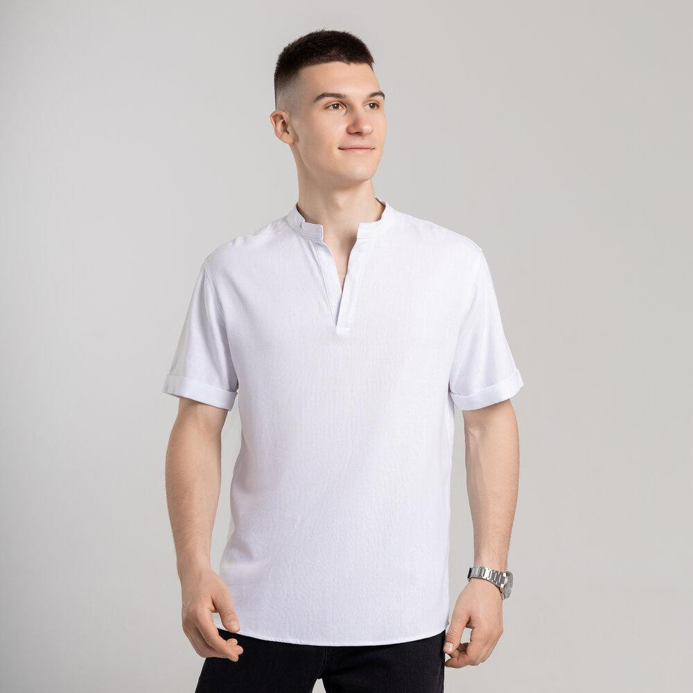 Мужская белая рубашка с коротким рукавом Pobedov Misto Киев - изображение 5