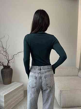 Жіночий утеплений базовий лонгслів турецька віскоза з начосом. Зелений, 46/48 Одеса