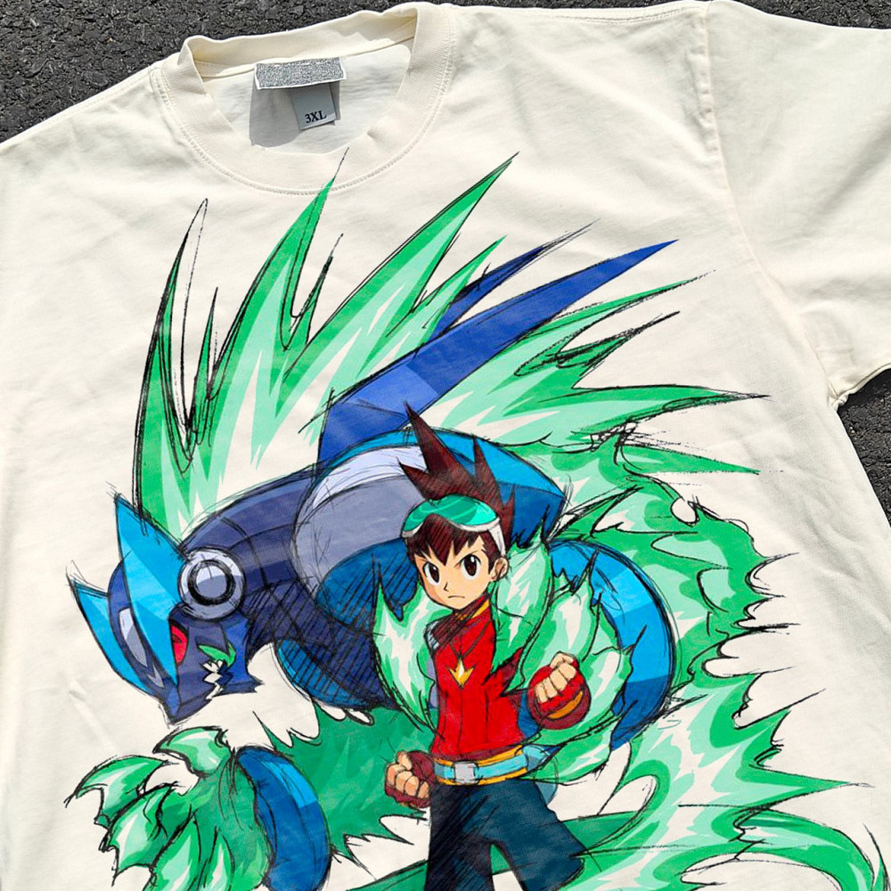 Футболка чоловіча з принтом аніме Аніме Мега Ман Стар оверсайз (S/M/L) Черний Дніпро - фото 7