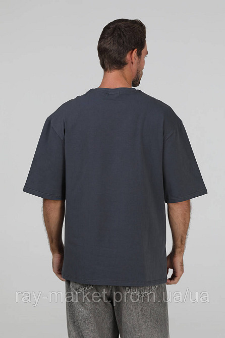 Футболка оверсайз RAY OVERSIZE чоловіча темно-сіра (U0104M-Dark Grey) Київ - фото 4