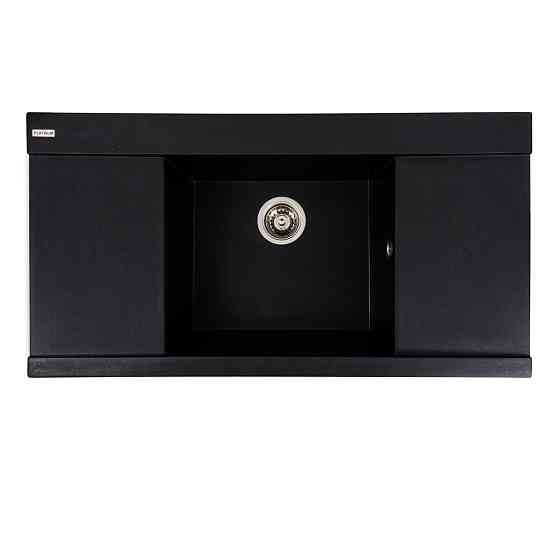 PLATINUM Гранітна мийка для кухні Platinum 9651 ATLAS матовий Чорний металік Київ