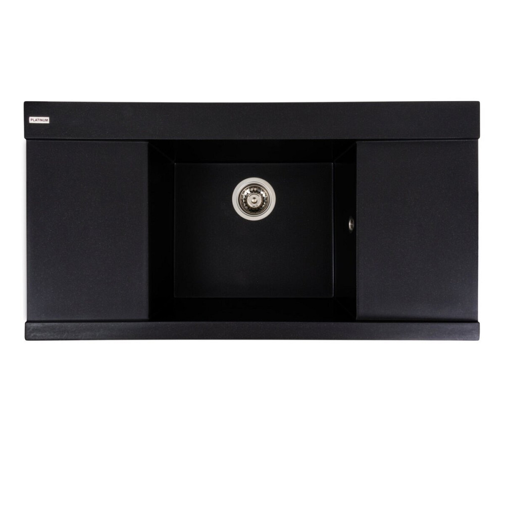 PLATINUM Гранітна мийка для кухні Platinum 9651 ATLAS матовий Чорний металік Київ - фото 1