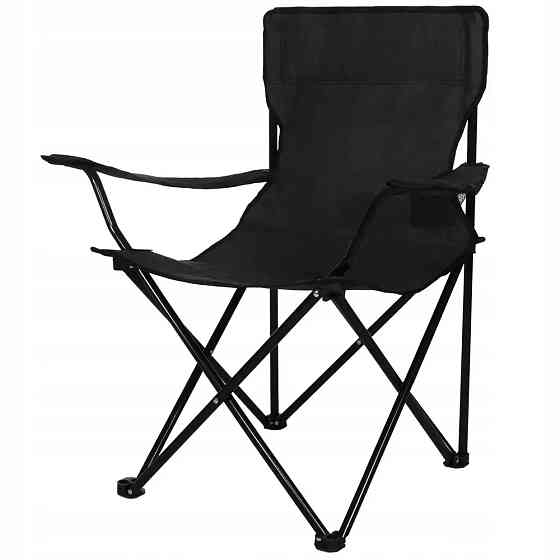 Складное кресло туристическое до 100 кг с чехлом, Черное / Раскладной стул для кемпинга и рыбалки Киев