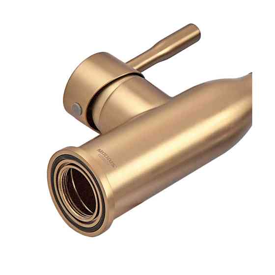 Кухонный смеситель MIXXUS PREMIUM GRAVITY 017 NUT BRUSHED GOLD с черным силиконовым изливом Харьков