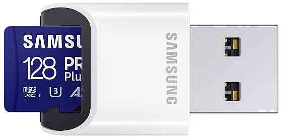 Картка пам'яті MicroSDXC 128 GB UHS-I/U3 Samsung Pro Plus R180/W130MB/s + OTG Card reader (MB-MD128SB/WW) ( 12411 ) Харків