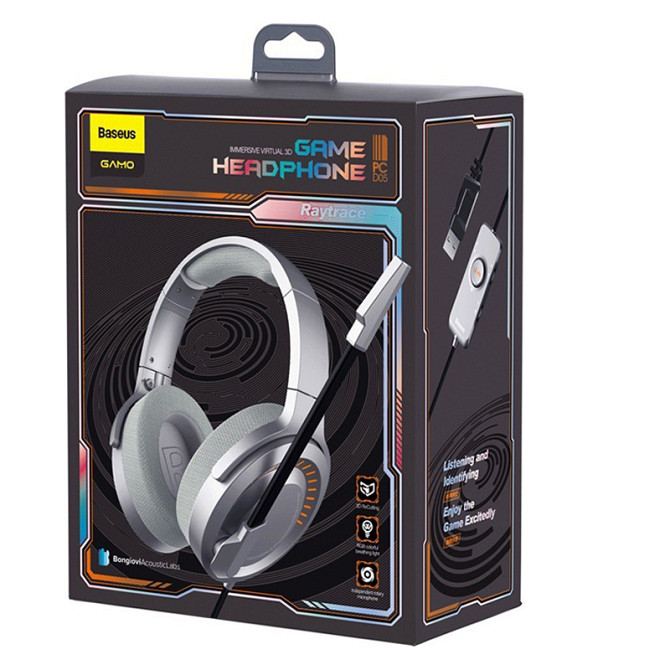 Ігрові навушники BASEUS GAMO Immersive 3D Virtual Game headphone NGD05-0A (Сірі) Миколаїв - фото 6
