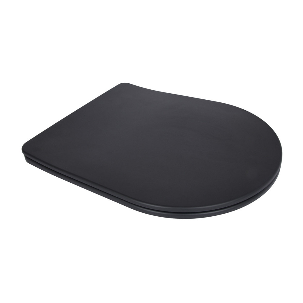 Qtap Сиденье для унитаза (Robin 660, Scorpio 520,660) 460x362x50 мм, Matt Black, с микролифтом, Slim Duroplast, Quick Release Киев - изображение 1