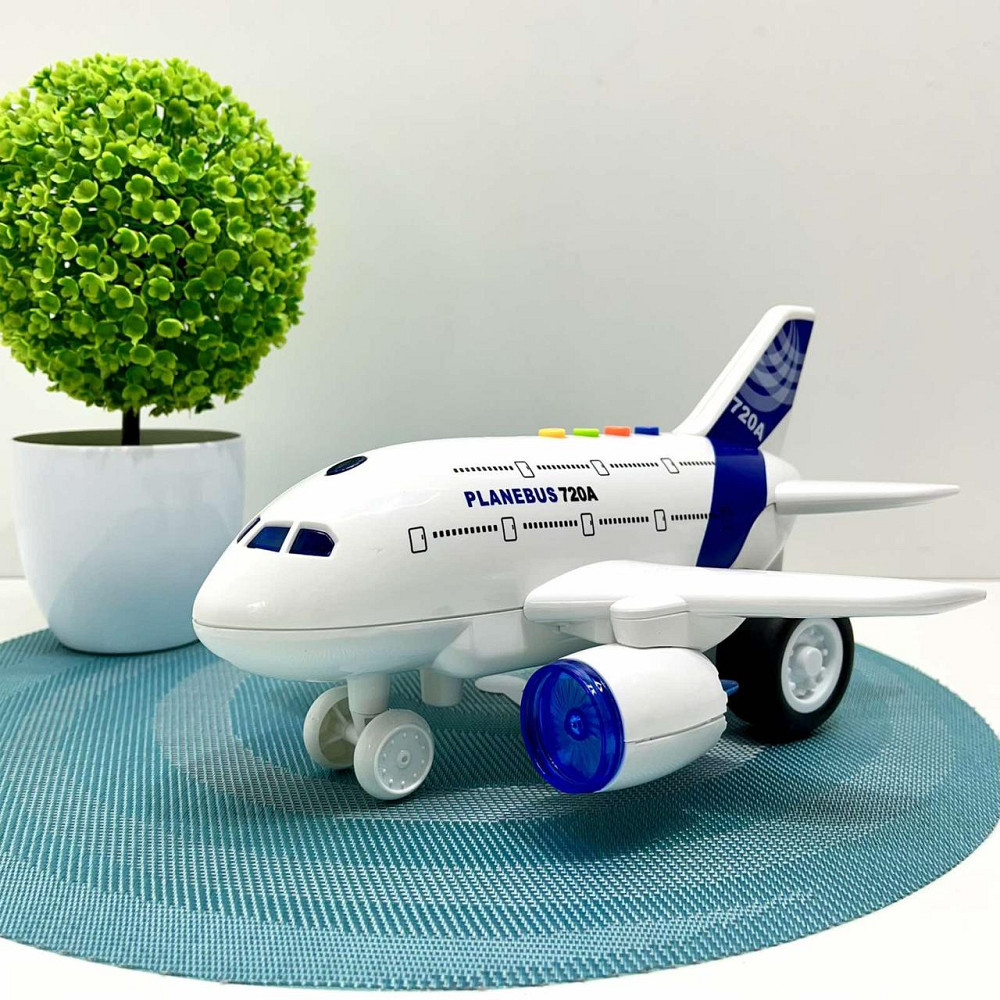 Літак інерційний з музикою підсвічуванням масштаб 1:160 Білий (WY720A/B) Чернігів - фото 1