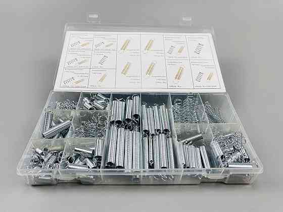 Пружинний комплект оцинковані подовжувачі та компресійна промислова пружина 16 видів 200 шт у коробці Мукачево