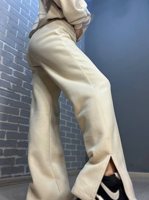 Костюм женский Quzen 472-472 пилот молния брюки палаццо широкие флис светло бежевый, світло-бежевый, Одесса - изображение 8