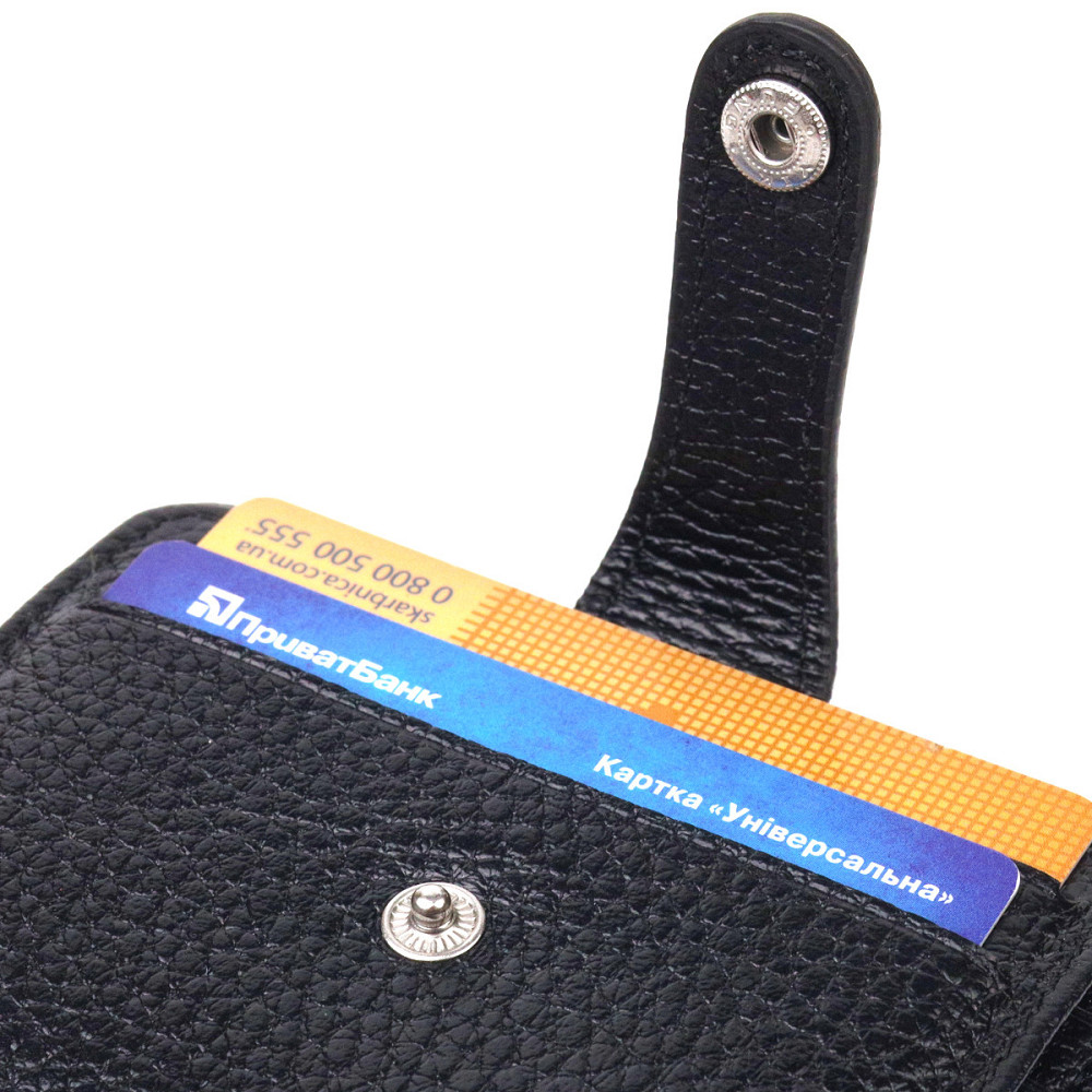 Стильне жіноче портмоне з натуральної шкіри CANPELLINI 21490 Чорне Київ - фото 7