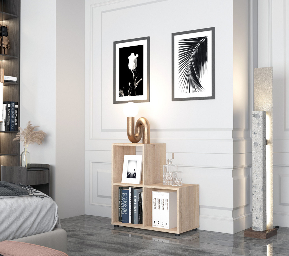 Стелаж Doros Степ 2х2 Дуб сонома відкритий 69х28.8х71.4 DRS-011762 (41516155) Дніпро - фото 2