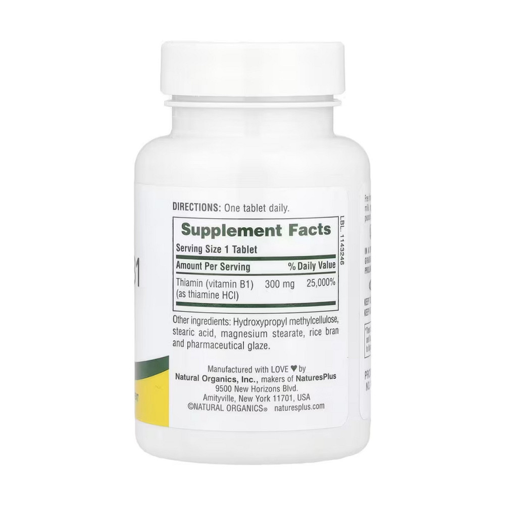Витамины Nature's Plus Витамин В1 (тиамин) Vitamin B-1 300mg 90 таб Киев - изображение 2