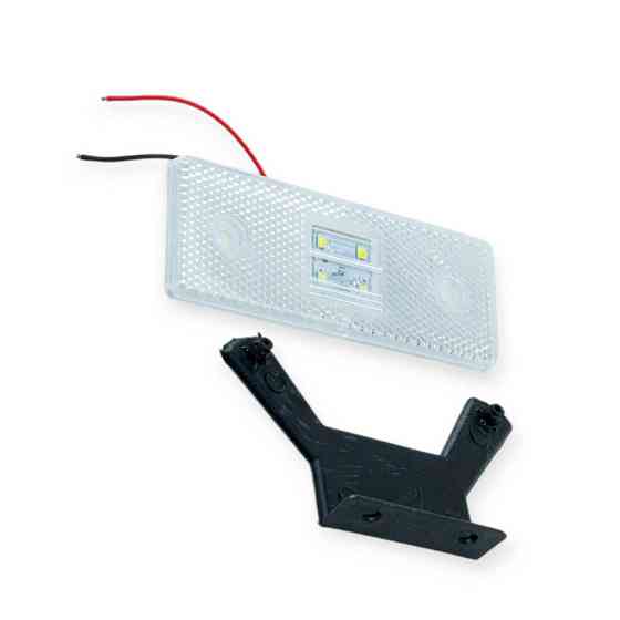 Фонарь прямоугольный белый 110х45мм LED с кронштейном маркерный Мукачево