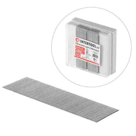 Шпилька для степлера PT-1611, 22 мм, 23GA, Ø 0,64 мм, 6000 шт/упак INTERTOOL PT-8722 Киев