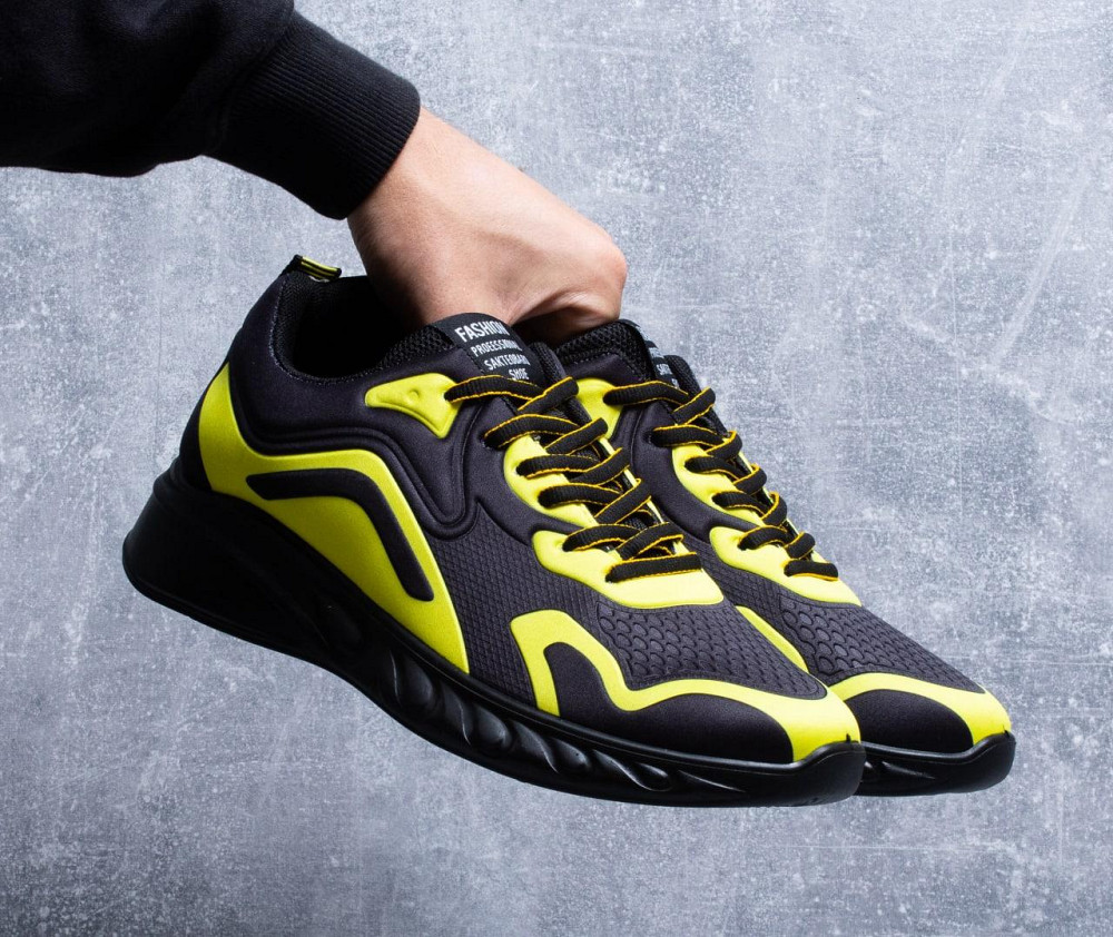 Кросівки Чоловічі Чорні Тканинні Boost Пінка Жовті (розміри: 44) Дніпро - фото 5