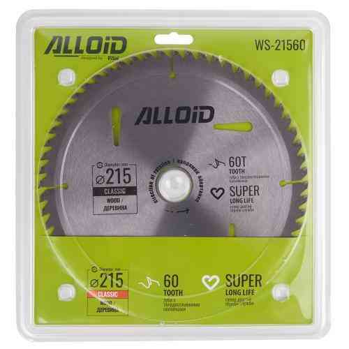 Диск пиляльний по дереву з твердосплавними напайками 215х30/25,4мм, 60 зубів Alloid Одеса