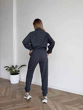 Женский стильный повседневный костюм двойка трикотажный ольвет Графит, 50/52 Одесса