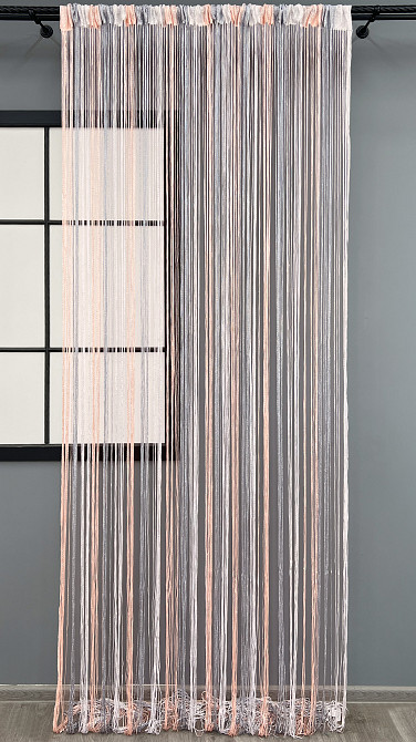 Штори-нитки з люрексом Рожевий з сірим і білим 300х300см 1 шт (61-129) Київ - фото 2