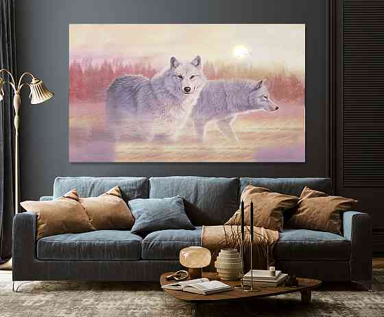 Картина полотно у вітальню / спальню   Вовки      MLP_144  ( 60х30см ) 80x120 см Київ